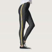 Zwart met gouden streep Leggings (Rechts)