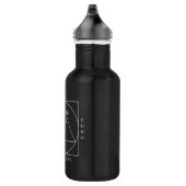 Zwart met grijze logo waterflacon waterfles  (Rechts)