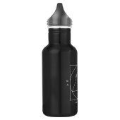 Zwart met grijze logo waterflacon waterfles  (Links)