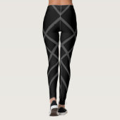 Zwart met grijze strepen leggings (Achterkant)