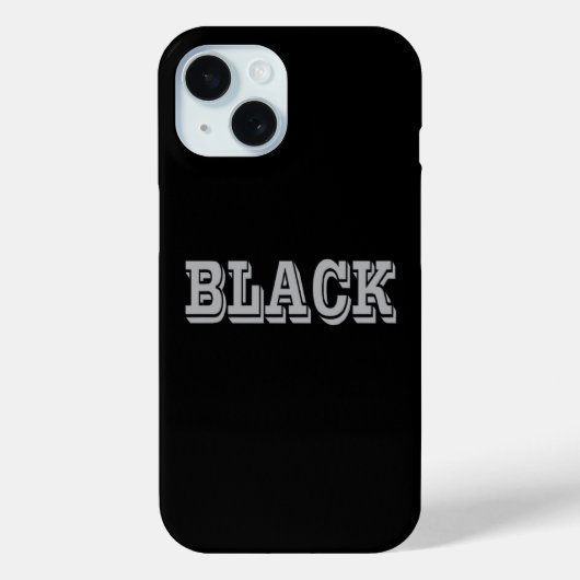 Zwart met grijze tekst op zwarte effen kleur Case-Mate iPhone case (Achterkant)
