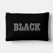 Zwart met grijze tekst op zwarte effen kleur etui (Voorkant)