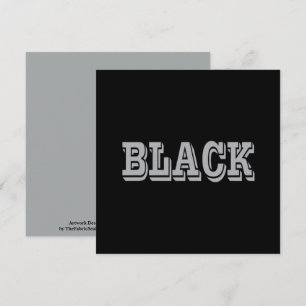 Zwart met grijze tekst op zwarte effen kleur kaart