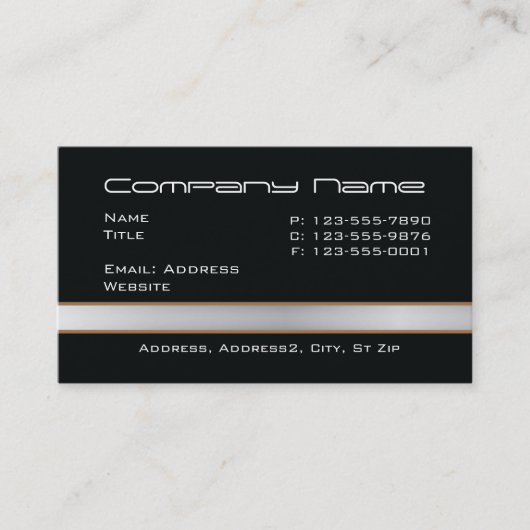Zwart met grijze Visitekaartjes (Voorkant)