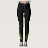 Zwart met groene kerstboom Leggings (Voorkant)