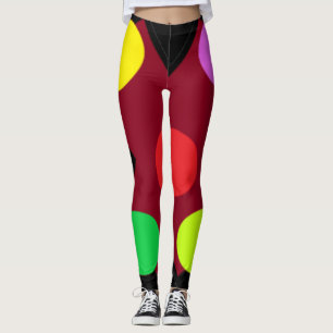 Zwart met grote vormen en kleuren leggings