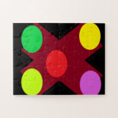 Zwart met grote vormen en kleuren legpuzzel (Horizontaal)