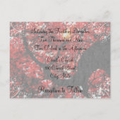 Zwart met herfst Herfst Rood rond rond rondhout Uitnodiging Briefkaart (Achterkant)