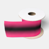 Zwart met hete roze randen verloop satijnen lint (Spoel)