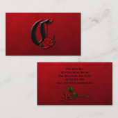 Zwart met Initiaal C Gothic Visitekaartje van Red (Voorkant / Achterkant)