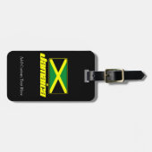 Zwart met Jamaica vlag Bagagelabel (Voorkant horizontaal)