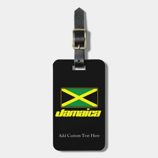 Zwart met Jamaica vlag Bagagelabel (Voorkant verticaal)