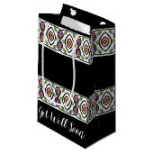 Zwart met kleurrijk patroon klein cadeauzakje (Voorkant Gekanteld)