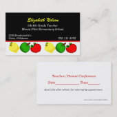 Zwart met kleurrijke appels Het visitekaartje van  (Voorkant / Achterkant)