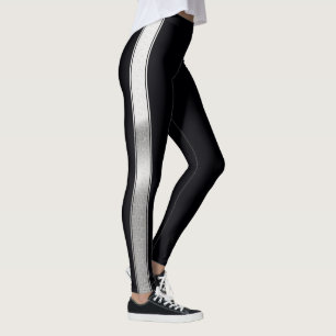 Zwart met Leggings met zilveren olieslappen