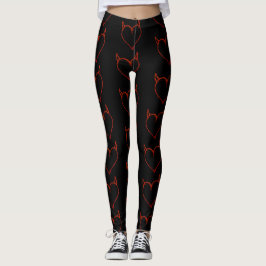 Zwart met Leggings van het Rode Hart