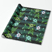 Zwart met limoengroen cadeaupapier (Uitgerold)