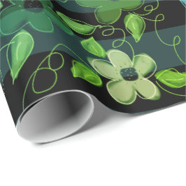 Zwart met limoengroen cadeaupapier