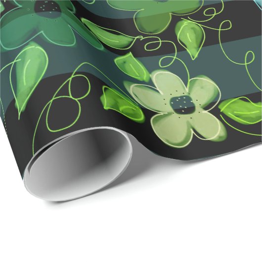 Zwart met limoengroen cadeaupapier (Rol Hoek)