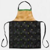 ZWART MET MARDI GRAS FLEUR DI LIS EN STRIPES SCHORT (Voorkant)