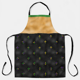 ZWART MET MARDI GRAS FLEUR DI LIS EN STRIPES SCHORT