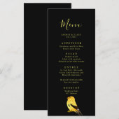 Zwart met menu Gold Birds Wedding (Voorkant / Achterkant)