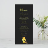 Zwart met menu Gold Birds Wedding (Staand voorkant)