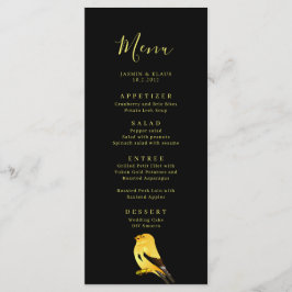 Zwart met menu Gold Birds Wedding