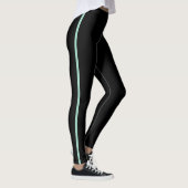 Zwart met Mint Stripe Leggings (Rechts)
