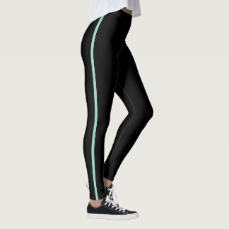 Zwart met Mint Stripe Leggings