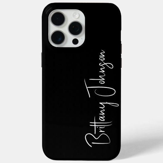 Zwart met monogram Case-Mate iPhone case (Achterkant)
