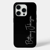 Zwart met monogram Case-Mate iPhone case (Achterkant)