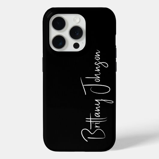 Zwart met monogram Case-Mate iPhone case (Achterkant)
