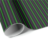 Zwart met Neon Green en Paarse Stripes Cadeaupapier (Rol Hoek)