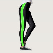 Zwart met Neon Green Stripes-Leggings Leggings (Rechts)