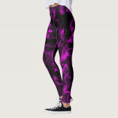 Zwart met Neon Violet Liquide Smoke Pattern Leggings (Links)