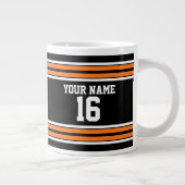 Zwart met Oranje White Stripes Team Jersey Grote Koffiekop (Rechts)