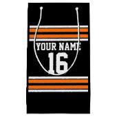 Zwart met Oranje White Stripes Team Jersey Klein Cadeauzakje (Voorkant)