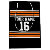 Zwart met Oranje White Stripes Team Jersey Medium Cadeauzakje (Voorkant)