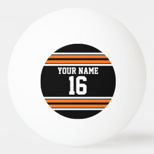 Zwart met Oranje White Stripes Team Jersey Pingpongbal