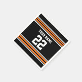 Zwart met Oranje White Stripes Team Jersey Servetten (Hoek)