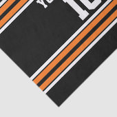 Zwart met Oranje White Stripes Team Jersey Tissuepapier (Detail)