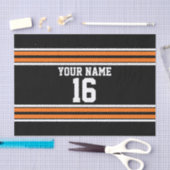 Zwart met Oranje White Stripes Team Jersey Tissuepapier (Craft)