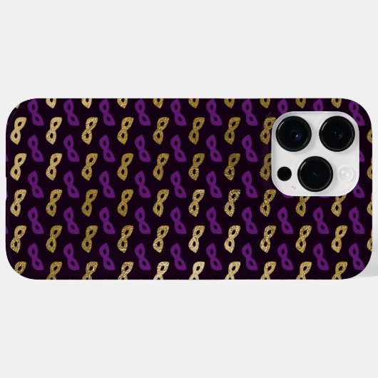 ZWART MET PAARSE EN GOLD MARDI GRAS MASKS Case-Mate iPhone CASE (Achterkant (horizontaal))