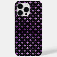 ZWART MET PAARSE FLEUR DI LIS PATTERN