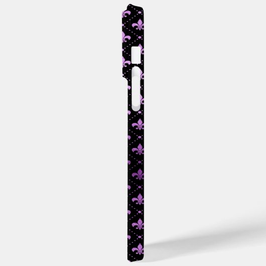 ZWART MET PAARSE FLEUR DI LIS PATTERN Case-Mate iPhone CASE (Achterkant / Links)