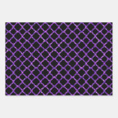 ZWART MET PAARSE GLITTER KIJK HALLOEEN INPAKPAPIER VEL (Voorkant 2)