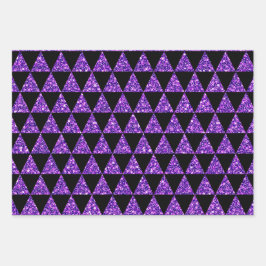 ZWART MET PAARSE GLITTER KIJK HALLOEEN INPAKPAPIER VEL