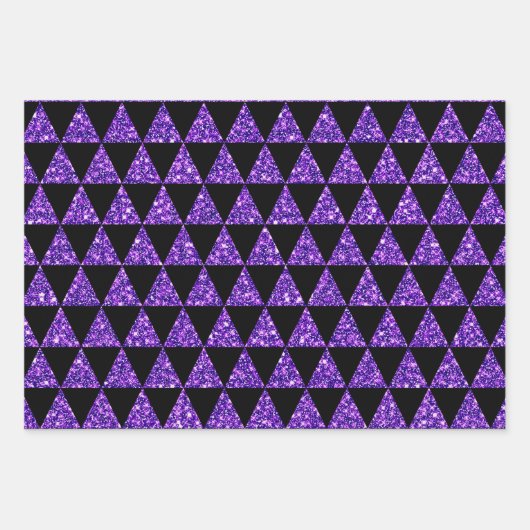 ZWART MET PAARSE GLITTER KIJK HALLOEEN INPAKPAPIER VEL (Voorkant)