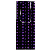 ZWART MET PAARSE GLITTER KIJK HALLOEEN WIJN CADEAUTAS (Voorkant)